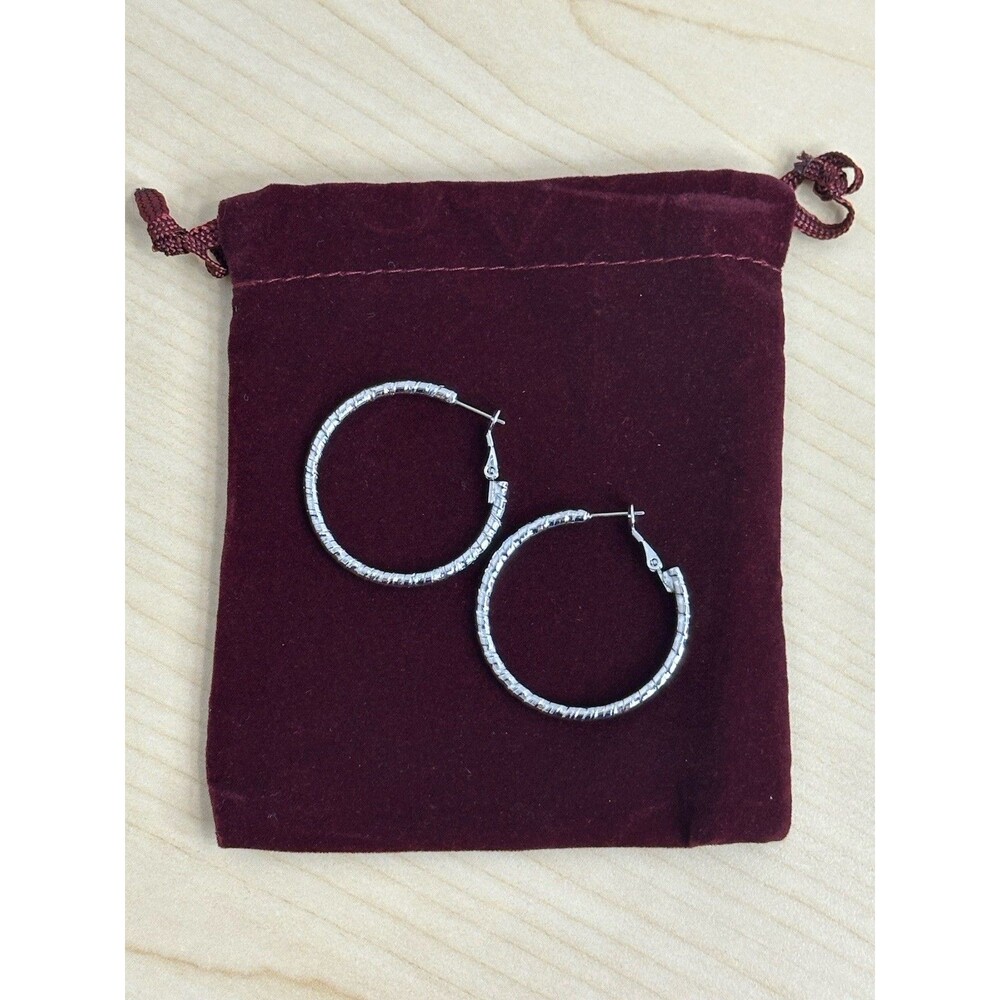 Camrose & Kross JBK Hoop Earrings Silver Color 1.5”